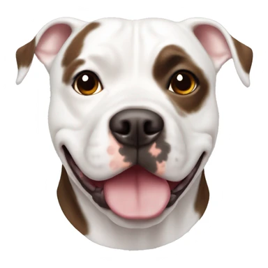 White staffordshire bull terriër with brown spot on right eye sticker