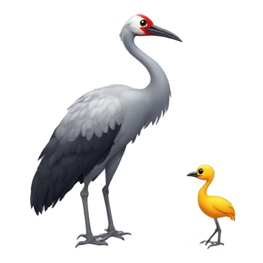crane bird with baby sticker