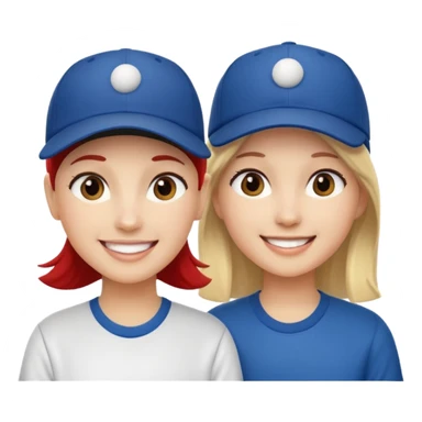 Twins wearing caps sticker