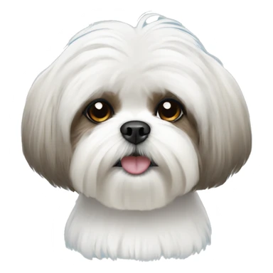White Shih tzu dog with Afro  sticker