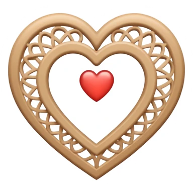 heart in beige, and openwork on the sides sticker