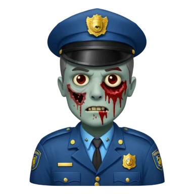 zombie police man sticker