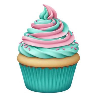 pink and aqua green cupcake  sticker