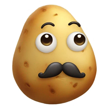cute potato with mustache sticker