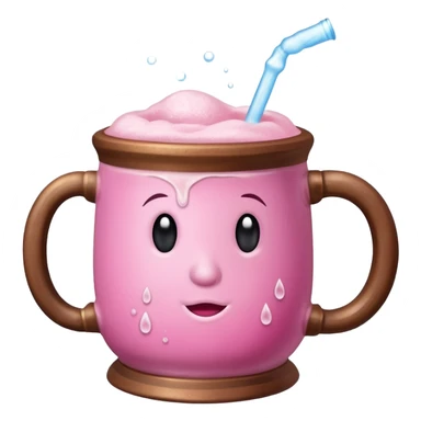 pink colored drink in a medieval mug sticker
