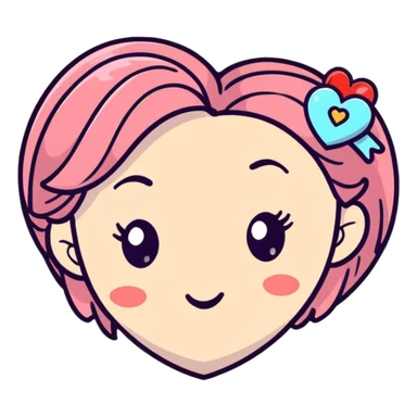 cute red heart-shaped hair clip sticker