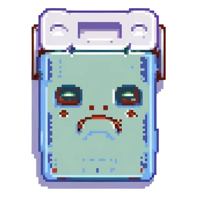 Battery completely empty and frowning sticker