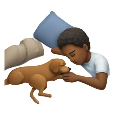 Human taking a nap with a dog sticker