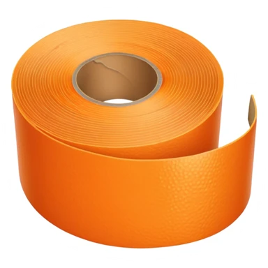 A roll of orange adhesive tape sticker