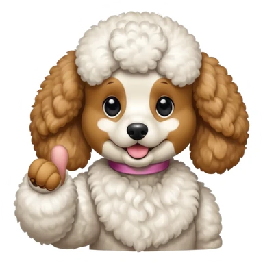 a poodle that puts the thumb up in its paw sticker