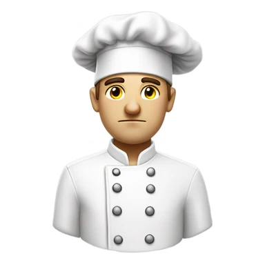 sad white male chef sticker