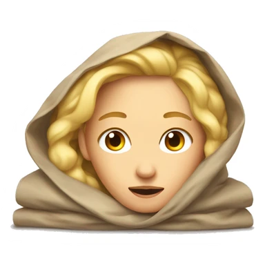 The blonde is lying under the blanket sticker