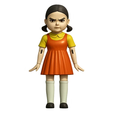 Change the expression to angry with furrowed brows and a frown, keep the style and character the same, only modify eyes and mouth. sticker