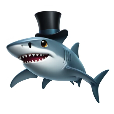 shark with top hat sticker
