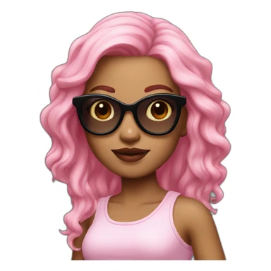 memoji-girl-sunglasses-pink-hair sticker