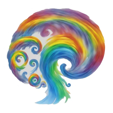 Rainbow tornado, colorful swirls, vortex sticker