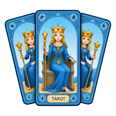 Three Blue tarot cards sticker