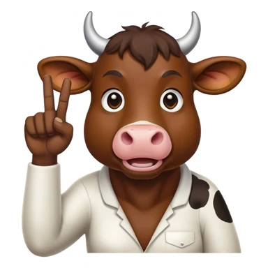 Cow sticking up the middle finger sticker