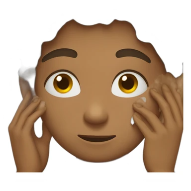 person wipes sweat from their face sticker