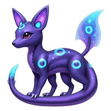 Nebulae Salandit-Umbreon-Fakémon-hybrid-creature (full body)  sticker