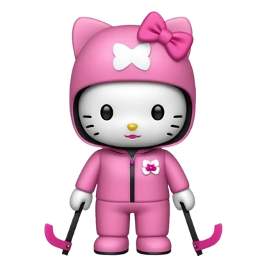 Hello kitty in a ski mask suit sticker