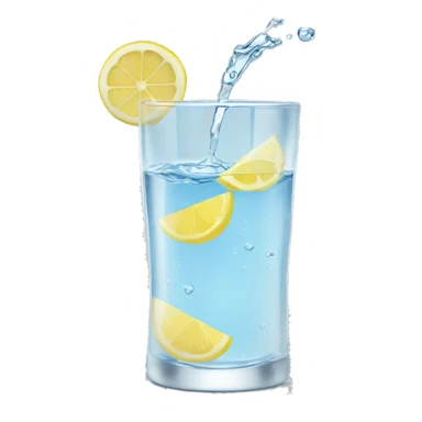 glass of water and lemon  sticker
