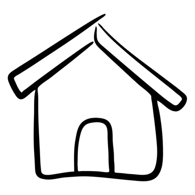 Home house with roof and door sticker
