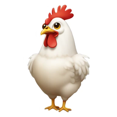 Chicken wearing overhauls sticker