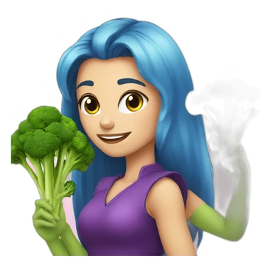 Misses Razuvaeva and broccoli sticker