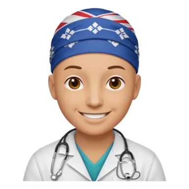bald doctor with short bandanna sticker