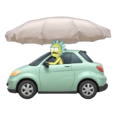 Mr larbin de rick et morty en voiture sticker