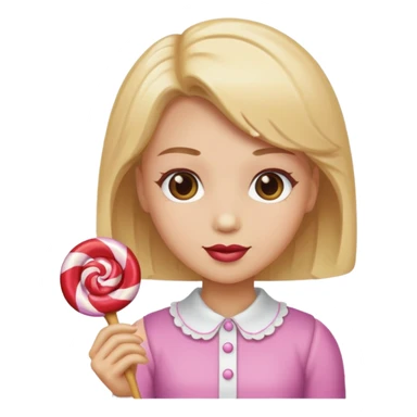 single charactarized personified candy sweet treat with single hair color and accessories sticker