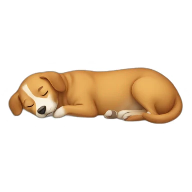 Dog sleeping like a human in a human bed sticker
