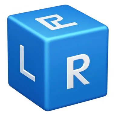 The letters LR in a blue box 2D sticker