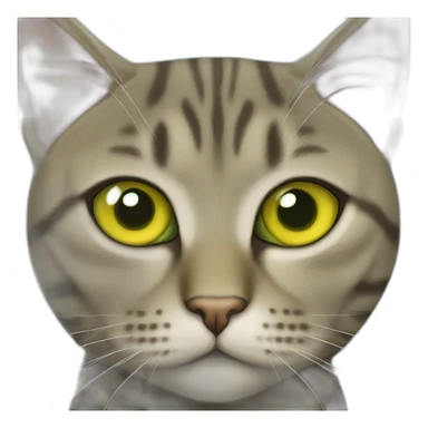 american short hair cat- tabby- a little bit fat- green yellow eyes- the distances between eyes is a little bit far sticker