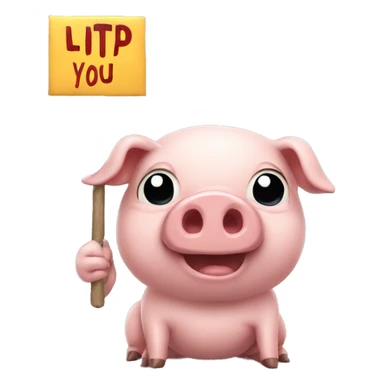 pig holding sign that says litp you liar sticker