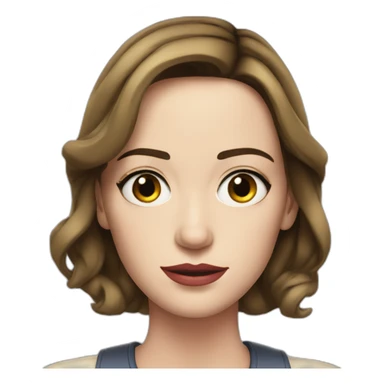 Emily blunt serious cartoon wearing tee sticker