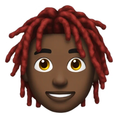 Playboi carti with red and black colored dreads sticker