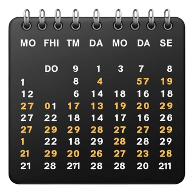 payment schedule — a black matte calendar sticker