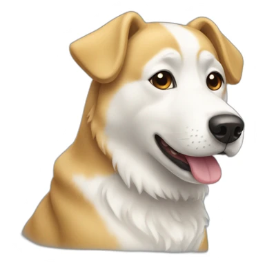 White Hokkaido dog  sticker