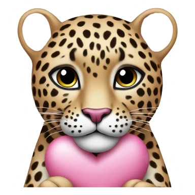 pink heart leopard  sticker