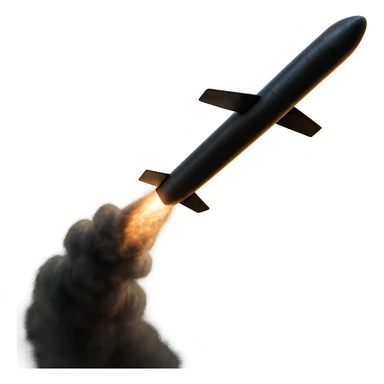 dramatic cruise missile with smoke trail sticker