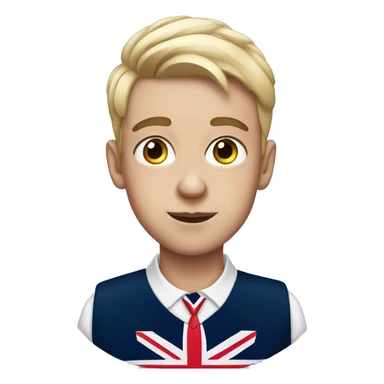 British boy wearing British makeup with fake lashes  sticker