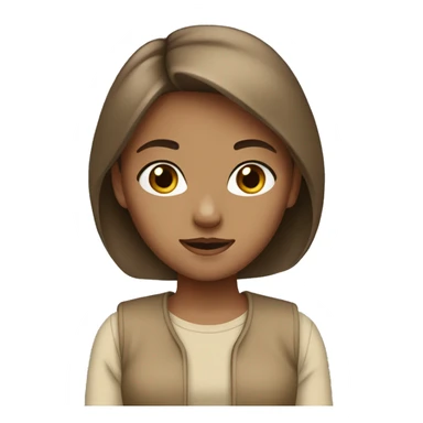 Girl brown hair wearin beige binnie sticker