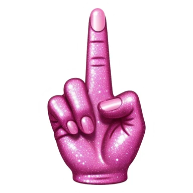 Pink glitter middle finger  sticker