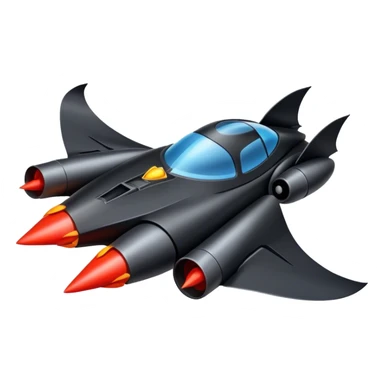 batmobile in rocket ship boom rocket at take-off  sticker