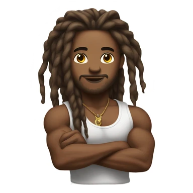 Flexing brown with tattoos and long dreadlocks  sticker