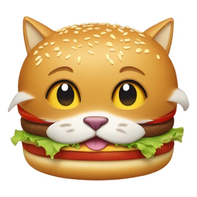 Cat burger sticker