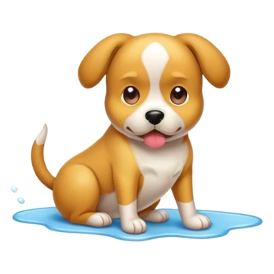 dog peeing on floor sticker