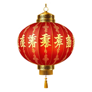 Chinese New Year red lantern – Cinematic Realistic Chinese New Year Red Lantern, depicted as an exquisitely crafted lantern adorned with intricate red and gold patterns, softly glowing against a dark background with subtle calligraphic details, evoking festive warmth and tradition. sticker